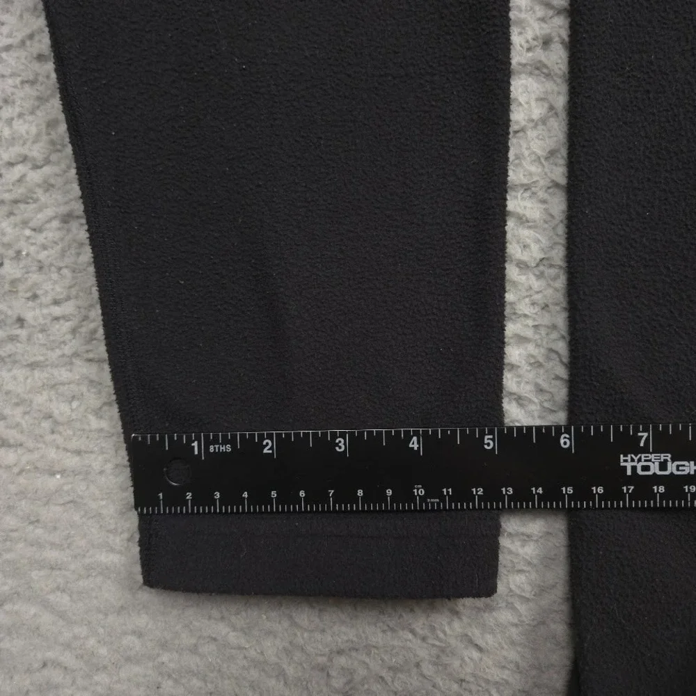 The North‎ Face Mens Large Black Quarter Zip Fleece Pullover Gray Pocket